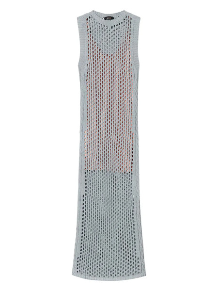  Twinset Long Lurex-mesh Midi Dress - Grey 