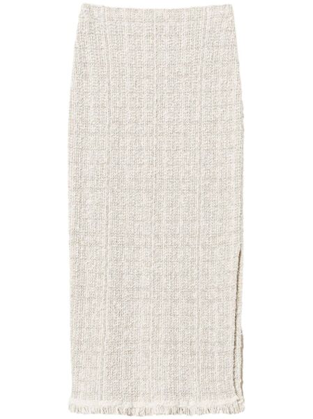 Twinset Lurex-detail Jacquard Midi Skirt - Neutrals 
