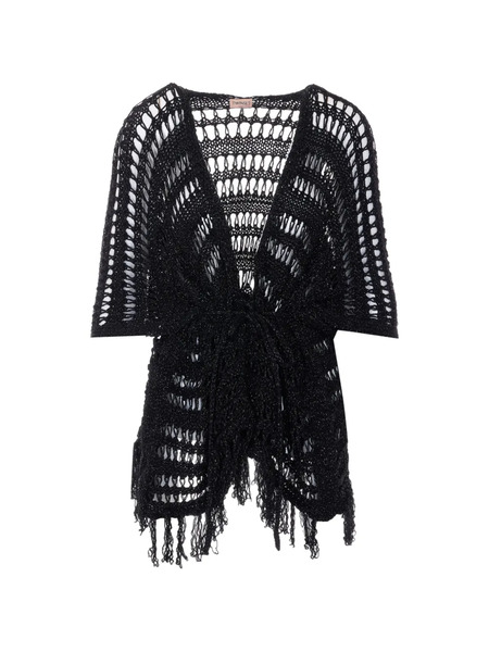  Twinset Lurex Mesh Fringe Dress - Black 
