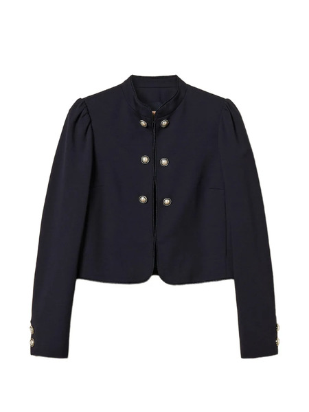  Twinset Mandarin-collar Decorative-button Jacket - Blue 