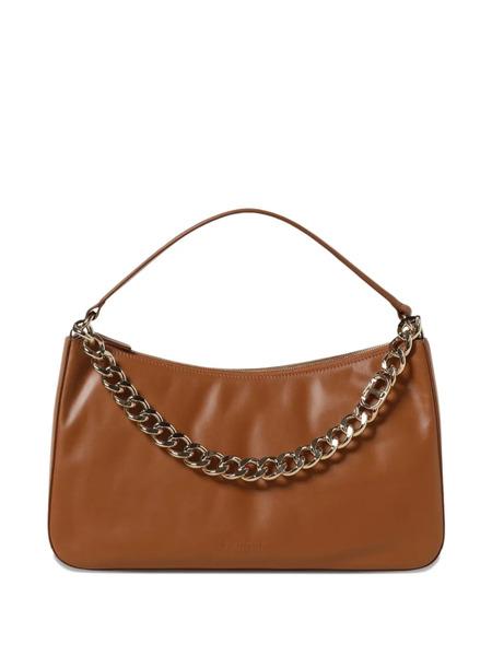  Twinset Medium Chain Leather Shoulder Bag - Brown 