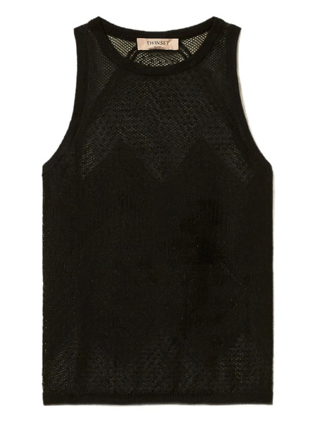  Twinset Mesh Tank Top - Black 