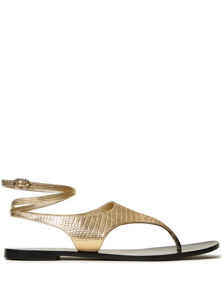 Twinset Metallic Ankle-strap Sandals - Gold 