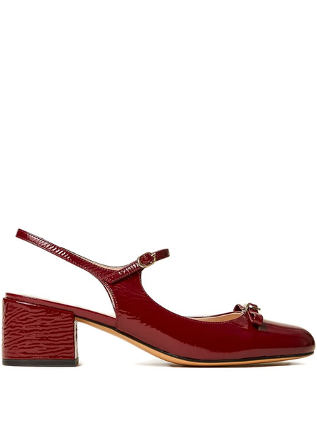  Twinset 50mm Calf-leather Bow Heeled Pumps - Red 