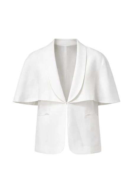  Twinset Notched Cape Jacket - White 
