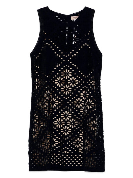  Twinset Open-knit Mini Dress - Black 