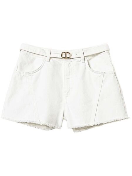  Twinset Oval T Denim Shorts - White 
