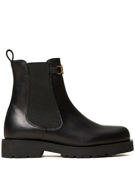  Twinset Oval T Leather Chelsea Boots - Black 