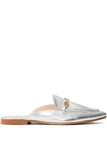  Twinset Oval T Leather Mules - Grey 
