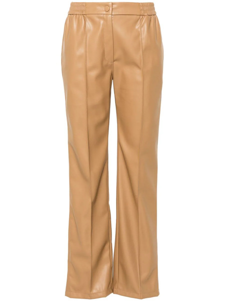 Twinset Oval T-plaque Faux-leather Trousers - Brown 