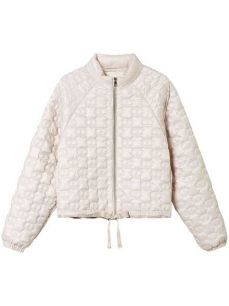  Twinset Oval T Quilted Puffer Jacket - Neutrals 
