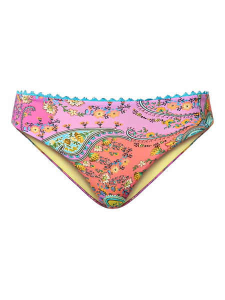  Twinset Paisley-print Scalloped Bikini Bottom - Pink 