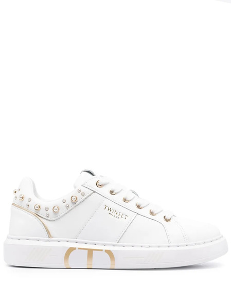  Twinset Pearl-embellished Low-top Sneakers - White 