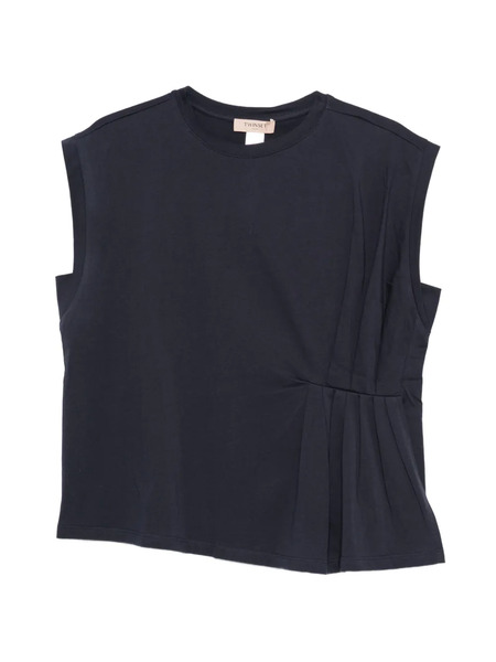  Twinset Pleated Asymmetric T-shirt - Blue 