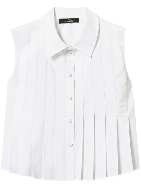  Twinset Pleated Cropped Shirt - White 