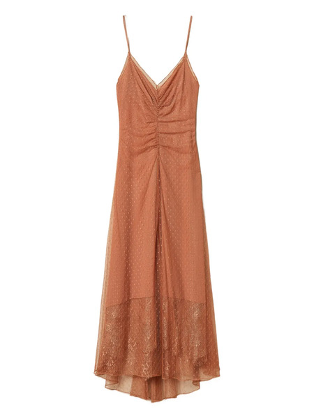  Twinset Point D'esprit Maxi Dress - Brown 