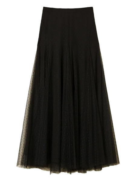  Twinset Polka-dot Tulle Maxi Skirt - Black 