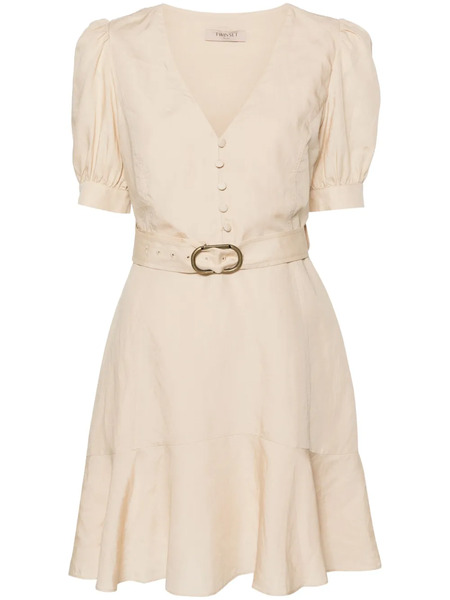  Twinset Puff-sleeves Flared Midi Dress - Neutrals 