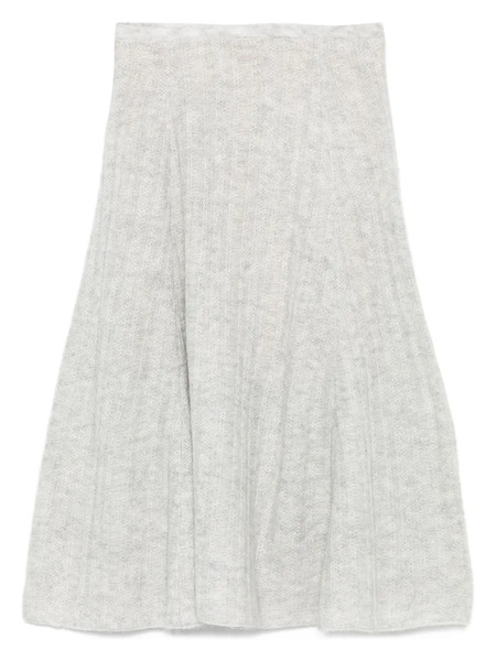  Twinset Ribbed Flared Midi Skirt - Grey 