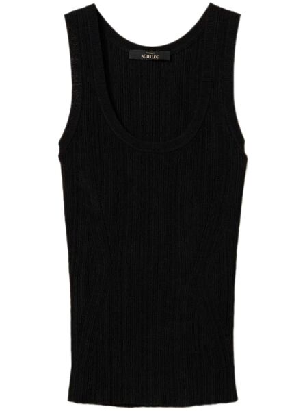  Twinset Ribbed Tank Top - Black 