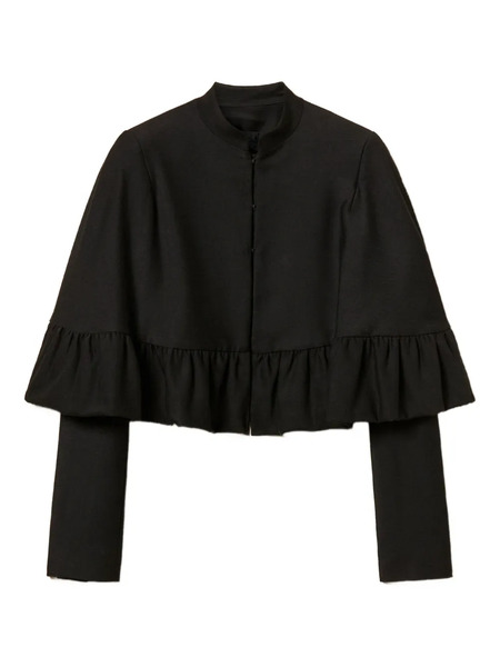  Twinset Ruffled Cape Jacket - Black 