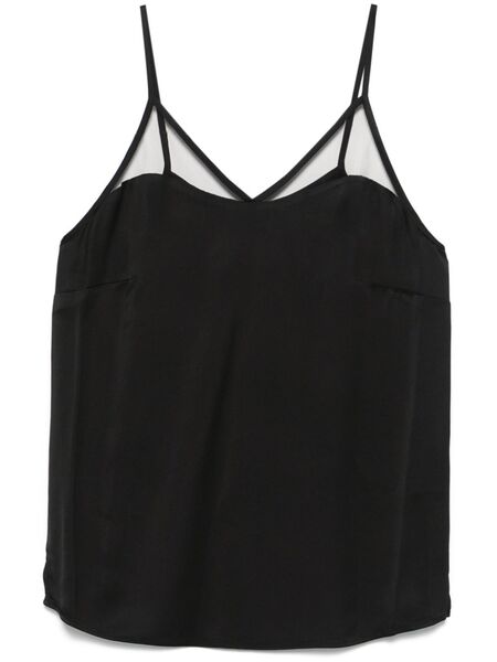  Twinset Satin Tulle Top - Black 