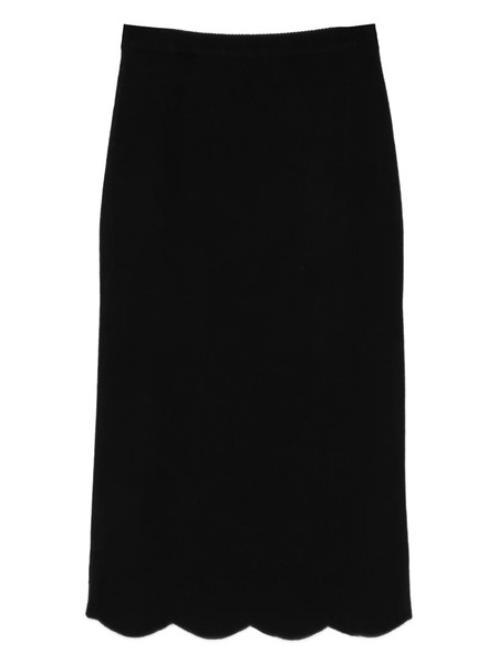  Twinset Scallop-hem Midi Skirt - Black 