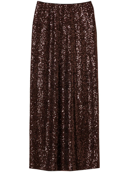  Twinset Sequin-embellished Maxi Skirt - Brown 