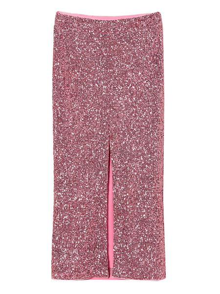  Twinset Sequin-embellished Split Maxi Skirt - Red 