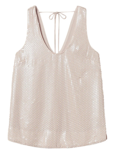  Twinset Sequin-embellished Tank Top - Neutrals 