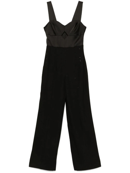 Twinset Sequin-pinstripe Jumpsuit - Black 