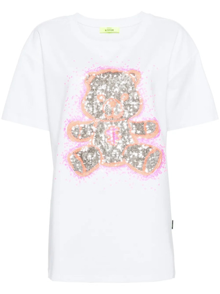  Twinset Sequined Teddy Bear T-shirt - White 