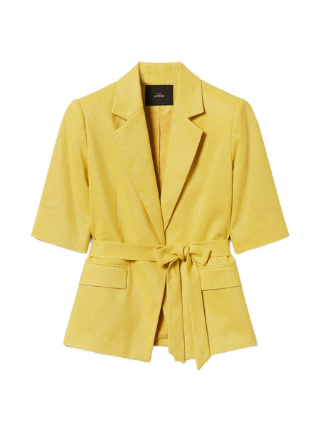  Twinset Short-sleeved Belted Blazer - Yellow 