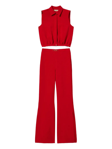  Twinset Sleeveless Shirt-style Jumpsuit - Red 
