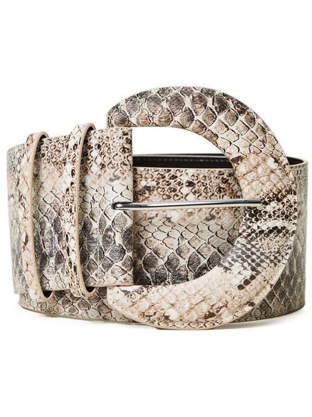  Twinset Snake-print High-waisted Belt - Neutrals 
