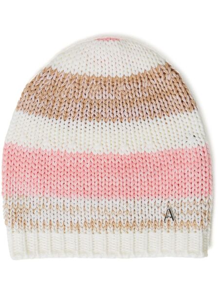  Twinset Striped Beanie - Neutrals 