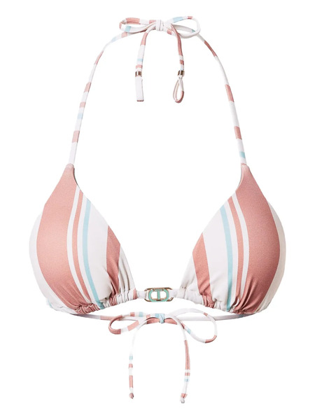  Twinset Striped Triangle Bikini Top - Orange 