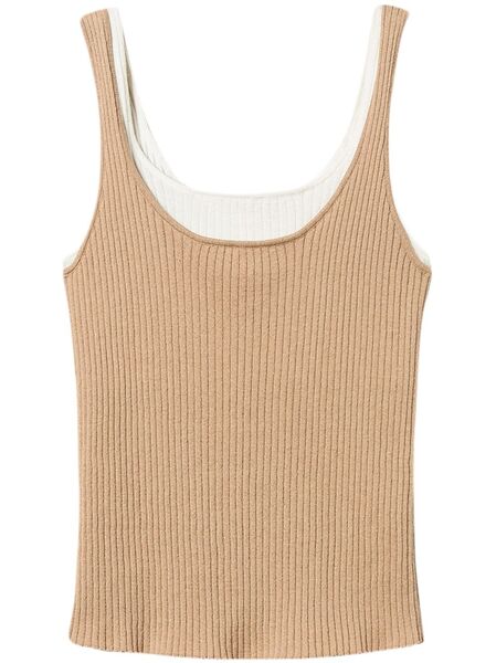  Twinset Trompe-l'œil Fitted Knit Top - Brown 