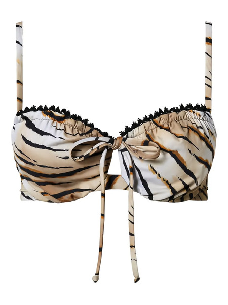 Twinset Underwire Tiger-print Bikini Top - Neutrals 