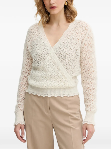  Twinset V-neck Button Top - White 
