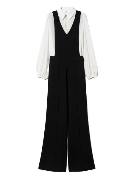  Twinset V-neck Wide-leg Jumpsuit - Black 