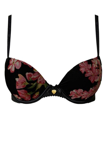  Twinset Velvet Push Up Bra - Black 
