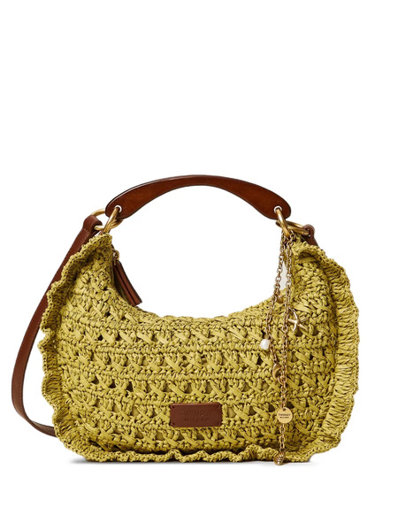  Twinset Woven Ruffled Shoulder Bag - Green 