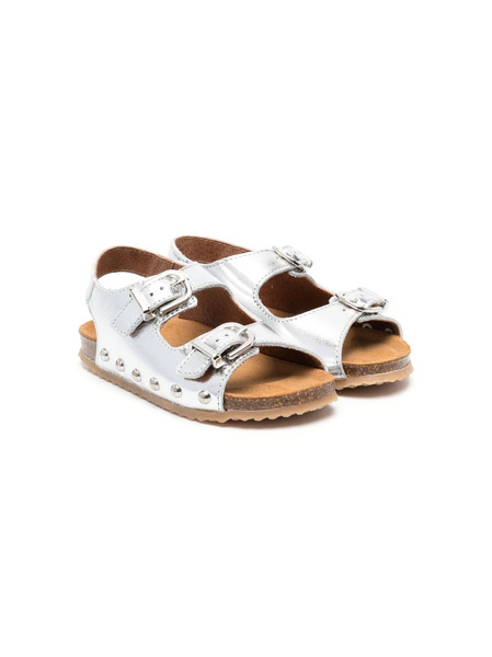  Two Con Me By Pépé Metallic Leather Sandals - Silver 