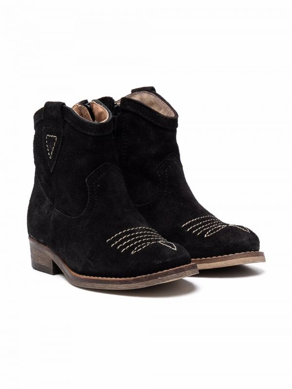  Two Con Me By Pépé Signature-stitching Ankle Boots - Black 