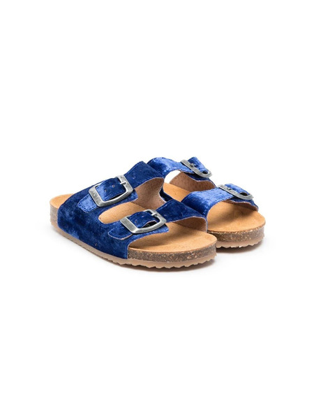  Two Con Me By Pépé Velvet Slip-on Sandals - Blue 