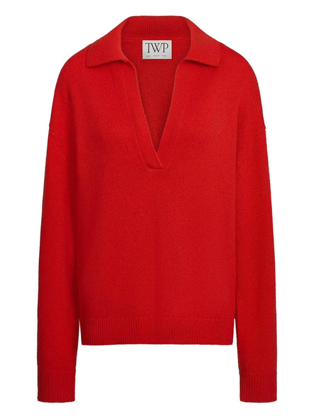  Twp Boy Henley Polo-neck Sweater - Red 