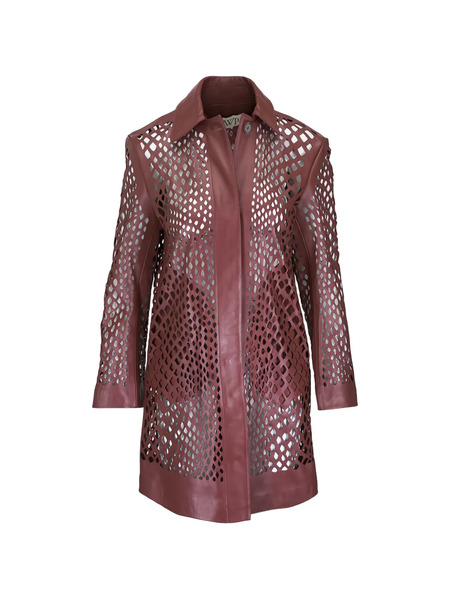  Twp Edinburgh Openwork Leather Jacket - Brown 