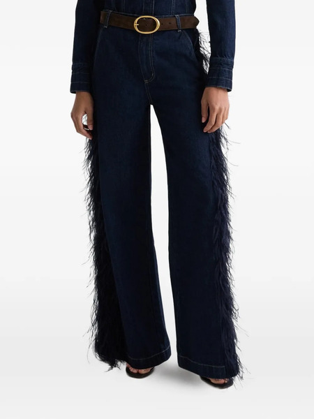  Twp Mott St. Feather-embellished Jeans - Blue 