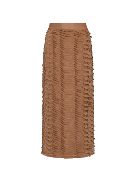  Twp Sylkie Ruffled Midi Skirt - Brown 